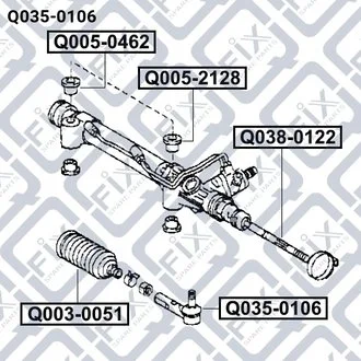 НАКОНЕЧНИК РУЛЕВЫХ ТЯГ TOYOTA LAND CRUISER PRADO 120 2002-2009 Q-fix Q035-0106
