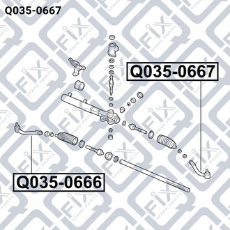 НАКОНЕЧНИК РУЛЕВЫХ ТЯГ R HYUNDAI SANTA FE (CM) 2006-2012 Q-fix Q035-0667