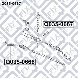 НАКІННИК РУЛЬОВИХ ТЯГ R HYUNDAI SANTA FE (CM) 2006-2012 Q-fix Q035-0667