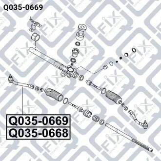 НАКОНЕЧНИК РУЛЕВЫХ ТЯГ R HYUNDAI IX35/TUCSON 10MY 2009- Q-fix Q035-0669