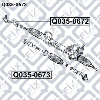 НАКОНЕЧНИК РУЛЕВЫХ ТЯГ R CHEVROLET AVEO T250 1.6 2005-2011 (SHANGHAI) (КИТАЙСКАЯ СБОРКА) Q-fix Q035-0673