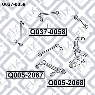 ТЯГА ЗАДН ПОПЕРЕЧНАЯ С ШАРОВОЙ MAZDA XEDOS-9/MILENIA TA 1993-2001 Q-fix Q0370058