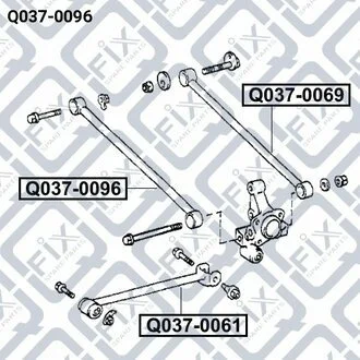 ТЯГА ЗАДНЯ ПОПЕРЕЧНА ПЕРЕД TOYOTA KLUGER L/V ACU25/MCU25 4WD 2000-2007 Q-fix Q0370096 (фото 1)