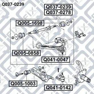 ГРУЗОК ПЕРЕДН ВЕРХН L TOYOTA HIACE/REGIUSACE KZH1/ Q-fix Q0370239