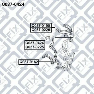 РЫЧАГ ПЕРЕДН НИЖН R (кривой) MAZDA 6 GG 2002-2008 Q-fix Q0370424