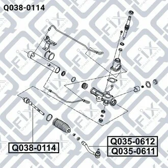 ТЯГА РУЛЕВ РЕЙКИ HYUNDAI ACCENT (MC) 2006-2010,HYUNDAI VERNA (MC) 2007-/KIA RIO 2005-2011 Q-fix Q038-0114