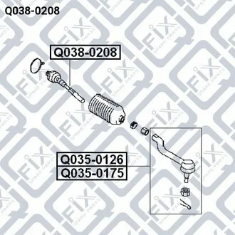 ТЯГА РУЛЕВ РЕЙКИ NISSAN TEANA J32 2008-2013 Q-fix Q038-0208