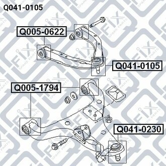 ОПОРА ШАРОВАЯ ПЕРЕДН ВЕРХН РЫЧАГА NISSAN ARMADA TA60/INFINITI QX56 (JA60) 2003-2015 Q-fix Q041-0105 (фото 1)