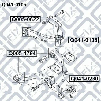 Опора кульова переднього верхнього важеля 54524ZR00A NISSAN / INFINITI Q-fix Q041-0105