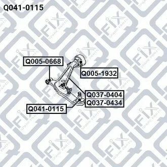 ОПОРА ШАРОВАЯ ПЕРЕДН НИЖН РЫЧАГА NISSAN X-TRAIL T30 2000-2006 Q-fix Q041-0115