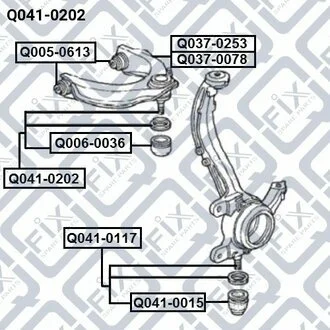 ОПОРА ШАРОВАЯ ПЕРЕДН ВЕРХН HONDA ACCORD CL 2002-2008 Q-fix Q041-0202
