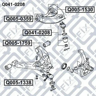 ОПОРА ШАРОВАЯ ВЕРХН HYUNDAI H100 94-/H1 97-/H100 TRUCK (D4BB, D4BF) Q-fix Q041-0208