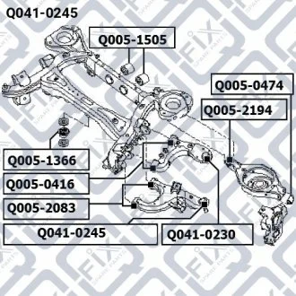Опора кульова заднього нижнього важеля Q-fix Q041-0245