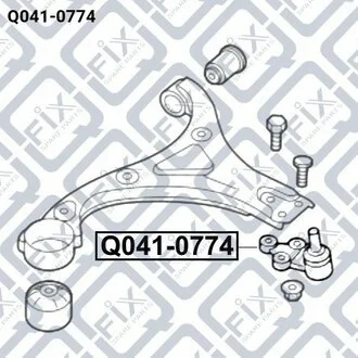 ОПОРА ШАРОВАЯ НИЖН HYUNDAI IX35 10-/SONATA 09-/TUCSON 09-/KIA SPORTAGE 10- Q-fix Q041-0774