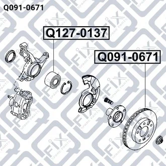 ДИСК ТОРМ ПЕРЕДН MAZDA 626 GE 1.8i, 2.0i, 2.5i 91- Q-fix Q091-0671