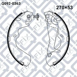 КОЛОДКИ тормозов ЗАДН БАРАБАН HYUNDAI H-1 1996-2004 Q-fix Q0920363
