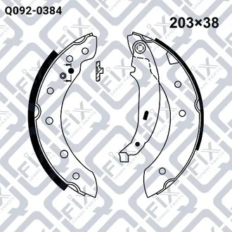 КОЛОДКИ ТОРМ ЗАДН БАРАБАН DACIA LOGAN 2005-/CITROEN SAXO/XSARA/PEUGEOT 106/206/306/RENAULT CLIO II/LAGUNA I/TWINGO I 1.2 07.98-07.07 Q-fix Q092-0384