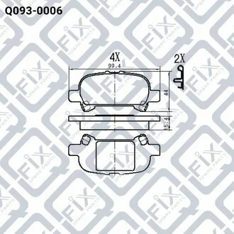 КОЛОДКИ ТОРМ ЗАДН ДИСК TOYOTA AVALON/CAMRY ACV30 USA Q-fix Q093-0006