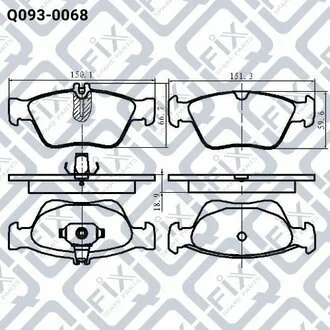 Колодки гальмівні передні дискові A0044200220 MERCEDES Q-fix Q093-0068