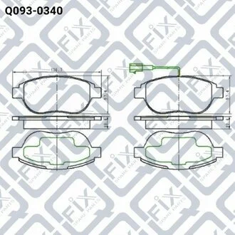 КОЛОДКИ ТОРМ ПЕРЕДН FIAT STILO 1.8/1.9JTD 01-/MULTIPLA 99-/BRAVO 07-/IDEA 05- Q-fix Q0930340