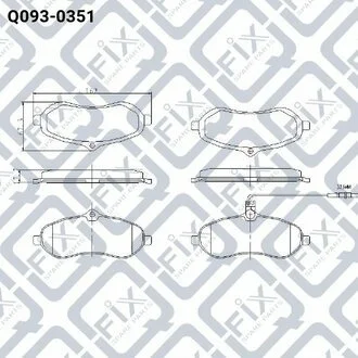 КОЛОДКИ ТОРМ ПЕРЕДН CITROEN JUMPY/ FIAT SCUDO/ PEUGEOT EXPERT 1.6D-2.0D 01.07- Q-fix Q0930351