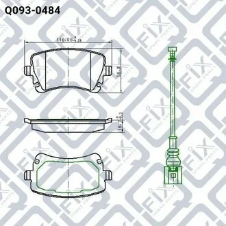 КОЛОДКИ ТОРМ ЗАДН ДИСК VW TRANPORTER V 03-/MULTIVAN 03- Q-fix Q093-0484