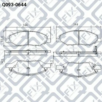 КОЛОДКИ ТОРМ ПЕРЕДН NISSAN NOTE 1.4I 16V 1.6I 16V 1.5DCI 06.01- NISSAN TIIDA 07- Q-fix Q0930644