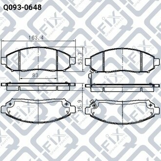 КОЛОДКИ ТОРМ ПЕРЕДН NISSAN NAVARA D40 WHEEL 05- Q-fix Q093-0648 (фото 1)