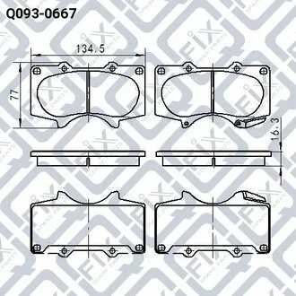 КОЛОДКИ ТОРМ ПЕРЕДН TOYOTA LAND CRUISER PRADO 120/PAJERO VAGON 3.2 06-/FJ CRUISER 07 -/4RUNNER 03 -/SEQUOIA 03 - Q-fix Q0930667