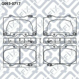 КОЛОДКИ ТОРМ ПЕРЕДН TOYOTA LAND CRUISER 100 4.2TDI 4.7I 32V 98- Q-fix Q0930717