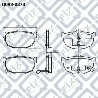 КОЛОДКИ ТОРМ ЗАДН ДИСК HYUNDAI MATRIX 02-KIA CERATO 04- Q-fix Q0930873