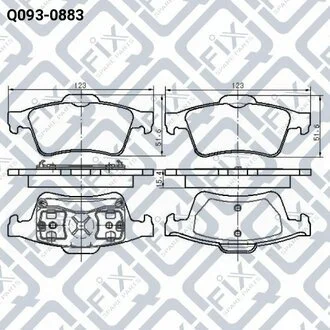 КОЛОДКИ ТОРМ ЗАДН ДИСК 123*51.6*15.4 Q-fix Q0930883