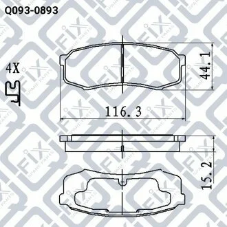 КОЛОДКИ ТОРМ ЗАДН ДИСК TOYOTA LAND CRUISER 80 100 120 MITSUBISHI PAJERO VAGON 3.2 - 06 - TOYOTA FJ TOYOTA LAND CRUISER PRADO 02 - GX 470 05- Q-fix Q093-0893
