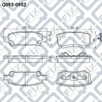 КОЛОДКИ ТОРМ ЗАДН ДИСК MITSUBISHI LANCER IX 04- MITSUBISHI OUTLANDER 03- Q-fix Q093-0952