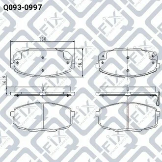 Колодки гальмівні передні дискові 0K2JA3328ZA HYUNDAI / KIA Q-fix Q0930997