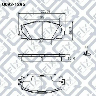 КОЛОДКИ тормозов TOYOTA PRIUS 1.8 HYBRID 200 Q-fix Q0931296