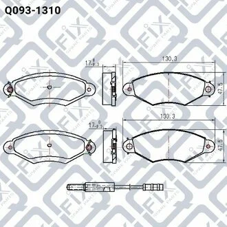 Колодки гальмівні передні дискові 7701208142 RENAULT Q-fix Q093-1310