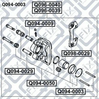 НАПРАВЛ ЗАДН СУППОРТА (палец) 78 мм MITSUBISHI PAJERO SPORT 1996-2006 Q-fix Q094-0003