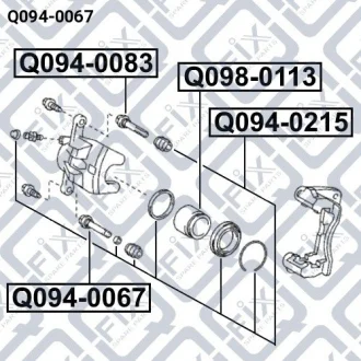 Фото 1 - напрямна переднього гальмівного супорта Q-fix Q094-0067 Напрямна переднього гальмівного супорта Q-fix Q094-0067 (фото 1)