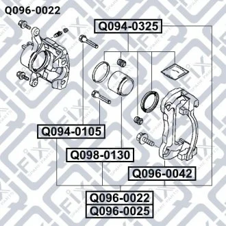 СУППОРТ ТОРМОЗНОЙ ПЕРЕДНИЙ ПРАВЫЙ MITSUBISHI L200 2.5 DI-D 4WD (KB4T) 2007-2015 Q-fix Q096-0022