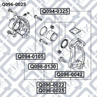 Супорт гальмівний передній лівий MITSUBISHI L200 2.5 DI-D 4WD (KB4T) 2007-2015 Q-fix Q096-0025