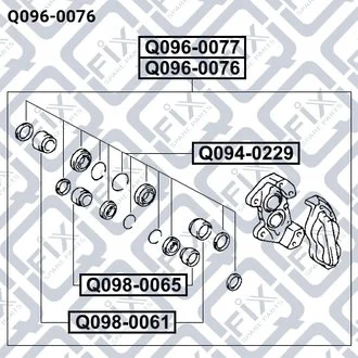 СУППОРТ ПЕРЕДН L TOYOTA LAND CRUISER 100 HDJ101/UZJ100 1998-2007 Q-fix Q096-0076