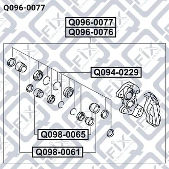 СУППОРТ ПЕРЕДН R TOYOTA LAND CRUISER 100 HDJ101/UZJ100 1998-2007 Q-fix Q096-0077