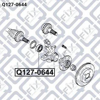 ПОДШИПНИК ПЕРЕДН СТУП 35X64X37 DAIHATSU CHARADE 1.0, 1.3 G100/102/112 87-89, 1.0D G101 87-93 Q-fix Q127-0644
