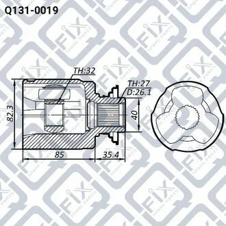 ШРУС ВНУТР (К-Т) 32X40X27 HONDA ACCORD CL/CN/CM 2002-2008 Q-fix Q131-0019