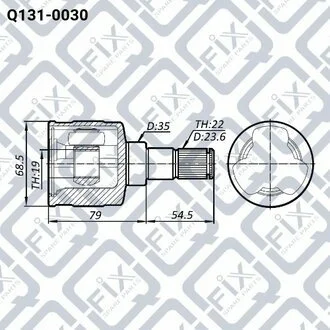 ШРУС ВНУТРІШ (К-Т) 19X35X22 CHEVROLET MATIZ/SPARK (M100) 1998-2005 Q-fix Q131-0030 (фото 1)