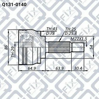 ШРУС НАРУЖН (К-Т) 29X54X25 MITSUBISHI CARISMA DA 1995-2003 Q-fix Q1310140 (фото 1)