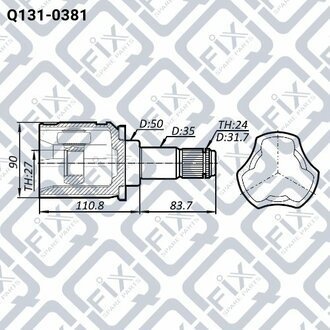 ШРКШ ВНУТР L (К-Т) TOYOTA CAMRY ACV30/MCV30 2001-2 Q-fix Q1310381 (фото 1)