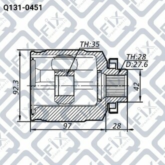 ШРКШ ВНУТР R (К-Т) HYUNDAI SANTA FE (CM) 2006-2012 Q-fix Q1310451