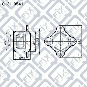 ШРКШ ВНУТР R (К-Т) MITSUBISHI PAJERO II V14W-V55W Q-fix Q1310541 (фото 1)